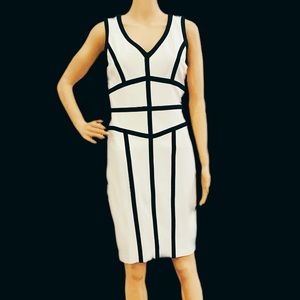 Caché Off White V neck Dress